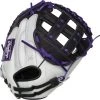 33 Inch Rawlings Liberty Advanced Color Series RLACM33FPPU Women's White/Purple/Black Fastpitch Softball Catcher Mitt