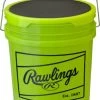 Rawlings B612RFPBPBUCK Combo 6 Gallon Optic Yellow Bucket W/ 12 RFPBP12SY Fastpitch Softballs