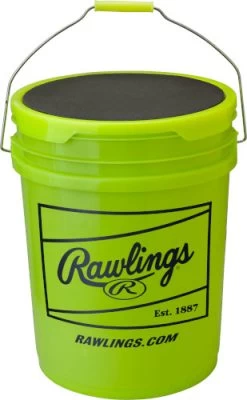 Rawlings B612RFPBPBUCK Combo 6 Gallon Optic Yellow Bucket W/ 12 RFPBP12SY Fastpitch Softballs